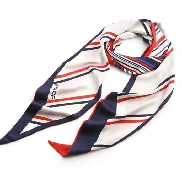 Striped  print  skinny  scarf - Picture 1 of 8